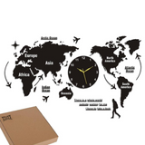 Premium 3D World Map Wall Clock - Large 56-Inch Aesthetic Home Decor
